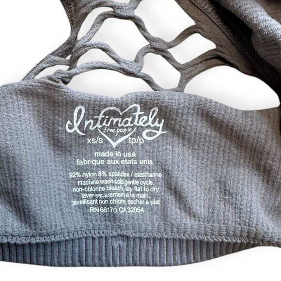 INTIMATELY FREE PEOPLE Women’s Gray Baby Racerback Ribbed Bralette Size XS/S - Picture 4 of 5